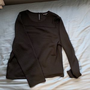 Black and sheer striped shirt